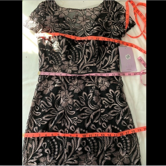 NEW $288 JS Collection Embroidered Trumpet Gown - Picture 7 of 8